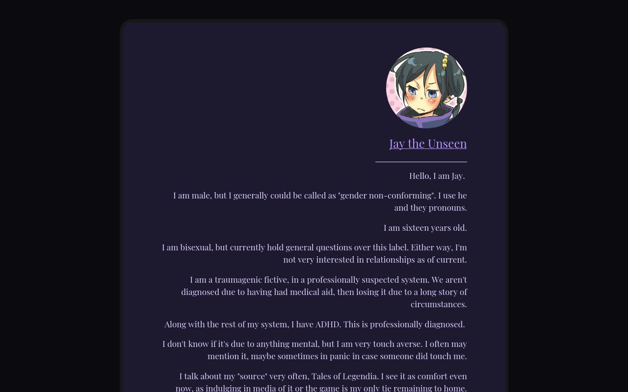 Carrd profile picture for @unseen